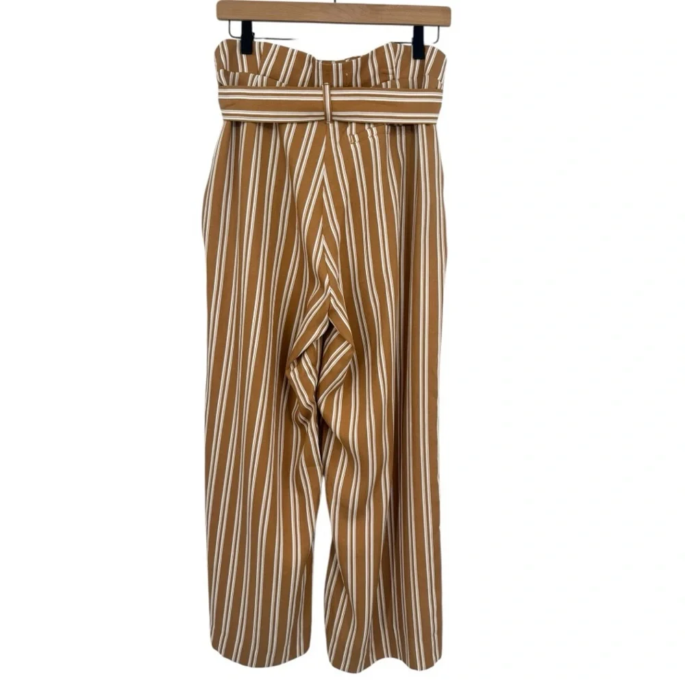 JUST Female Wendy Striped Lyocell Paperbag Wide Leg Pants Large Neutral Striped - Picture 7 of 11